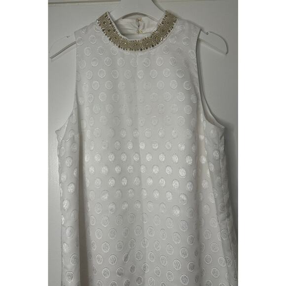 Lilly Pulitzer Brandi Shift Dress Resort White Size 10 NWT Collar Bead Glam Chic - Picture 5 of 16